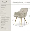 Chaise MARILYN en velours matelassé - crème/or, Lot de 6 Voir les images du produit 6
