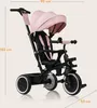A pink and black multifunctional tricycle with dimensions indicated. Produktbild-Vorschau