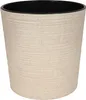A close-up studio shot of a textured beige planter with a black interior. Náhled obrázku produktu