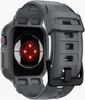 A dark gray protective case for an Apple Watch is shown from the back, with the watch's heart rate sensor illuminated. Anteprima dell’immagine prodotto