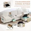 Duża sztruksowa sofa Sweiko z komfortową pianką. Cechy: Podgląd zdjęcia produktu 4