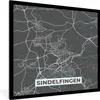MuchoWow® Gerahmtes Poster Karte - Sindelfingen - Blau - Produktbild-Vorschau 1