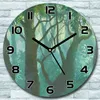 Wanduhr aus Glas Rund fi 30 Innenansicht Wald Quarz Deko Produktbild-Vorschau 1