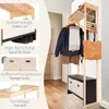 ONVAYA® Garderobenständer mit Spiegel ǀ Beige ǀ Bambus Produktbild-Vorschau 3