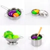 A collage of four images showing toy kitchenware and play food. Náhled obrázku produktu
