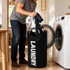 WELLHAUS : Panier à linge, sac à linge de 80 litres, noir, Voir les images du produit 4