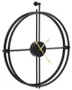 vidaXL Nástenné hodiny čierne 52 cm Iron Náhľad obrázku produktu 3