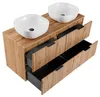 Armoire De Salle De Bain 120 Cm En Chêne Wotan Avec Lavabos Voir les images du produit 4