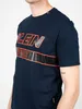 Herren Kurzarm T-Shirt Blau mit Print und Produktbild-Vorschau 7