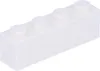 A single white LEGO brick with four studs on top, isolated on a white background. Podgląd zdjęcia produktu