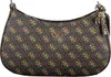 A brown GUESS shoulder bag with a repeating logo pattern. Náhľad obrázku produktu