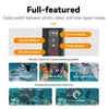 Marketing image showing features and modes of a camera accessory. Produktbild-Vorschau