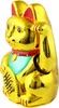 Glückskatze - Maneki-neko - Winkekatze - 13 cm - gold Produktbild-Vorschau 2