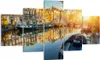 Bild auf Leinwand - Leinwandbild - Kanal Boot Amsterdam Produktbild-Vorschau 1