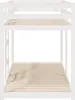 A white wooden bunk bed with slatted bases for both the top and bottom bunks, shown from the front. Produktbild-Vorschau