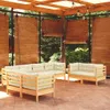 8-tlg. Garten-Lounge-Set mit Creme Kissen Massivholz Kiefer Produktbild-Vorschau 2