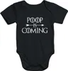 Kurzarm Baby Body Poop Is Coming lustig Spruch Baby Onesie Produktbild-Vorschau 1