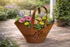 Tasche mit Blüte zum Bepflanzen Windlicht Beetdeko Metall Produktbild-Vorschau 1