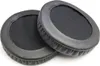Two black ear pads for headphones are shown on a white background. Produktbild-Vorschau