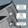 A split image showing two different solar light installation methods on a house exterior. Produktbild-Vorschau