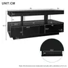 A diagram showing the dimensions of a black TV stand. Anteprima dell’immagine prodotto