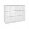 A white, three-drawer chest of drawers against a white background. Produktbild-Vorschau