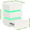 Nachttisch 2er Set Nachttisch mit Steckdose,LED Weiß Produktbild-Vorschau 6