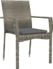 Gartenstühle mit Kissen 4 Stk. Poly Rattan Grau Produktbild-Vorschau 3