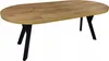An oval wooden table with black legs on a white background. Náhled obrázku produktu