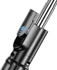 Close-up of a black selfie stick with silver telescopic poles and a control unit with an arrow indicating movement. Podgląd zdjęcia produktu