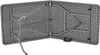 The underside of a folded gray plastic table with metal legs. Náhled obrázku produktu