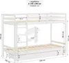 Homestyle4u Lit superposé pour enfant 90x200 cm Blanc Lit Voir les images du produit 6