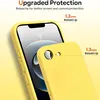 A yellow phone case is shown on a phone, highlighting its protective features. Produktbild-Vorschau