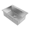 Evier en inox sans kit avec passoire 68*45*21cm(argent) Voir les images du produit 4