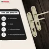 A set of door handles with a list of included items. Produktbild-Vorschau