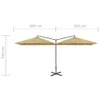 vidaXL Ombrellone doppio con asta in acciaio 600x300 cm Anteprima dell’immagine prodotto 8