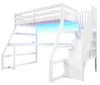 Hoogslaper 90x200 cm met L-vormig bureau, LED-verlichting, Productafbeelding-voorbeeld 14