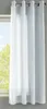 A white curtain hanging in front of a window. Produktbild-Vorschau