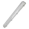 A single, long, cylindrical light fixture with a clear plastic cover and metal clips, presented against a white background. Podgląd zdjęcia produktu