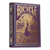 A close-up studio shot of a Bicycle brand playing card deck with a peacock design. Produktbild-Vorschau