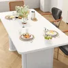 Esstisch Weiß 160x80x75cm mit abgerundeten Ecken, Moderner Produktbild-Vorschau 3