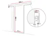 A technical drawing with dimensions of a door, showing a detailed close-up of the frame. Produktbild-Vorschau