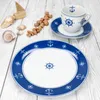 Ahoi 18tlg Kaffeeservice blau-weißes Geschirr Tasse Produktbild-Vorschau 3