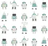 ESTAhome tapeta kreslená vintage hračka robot mátově zelená Náhled obrázku produktu 8