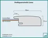 Diagram showing the cross-section of a picture frame profile with dimensions and material labels. Produktbild-Vorschau