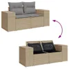 The Living Store Gartensofa mit Kissen 2-Sitzer Beige Poly Produktbild-Vorschau 10