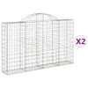 vidaXL Gabionen mit Hochbogen 2 Stk. 200x30x120/140cm Produktbild-Vorschau 3