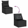 CLORIS 6-tlg. Garten-Sofagarnitur mit Kissen Schwarz Poly Produktbild-Vorschau 7