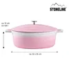STONELINE® Cocotte Bräter Oval 32x25 cm Rosa | mit Deckel Produktbild-Vorschau 4