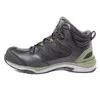 A side view of a black and olive hiking boot against a white background. Anteprima dell’immagine prodotto